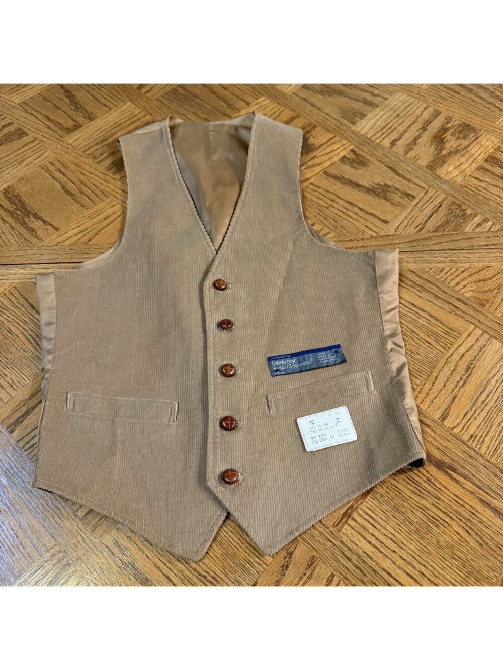 Vintage Jc Penny Cordory Vest Men’s Size S 38 R Suited Separates Preppy Grandpa